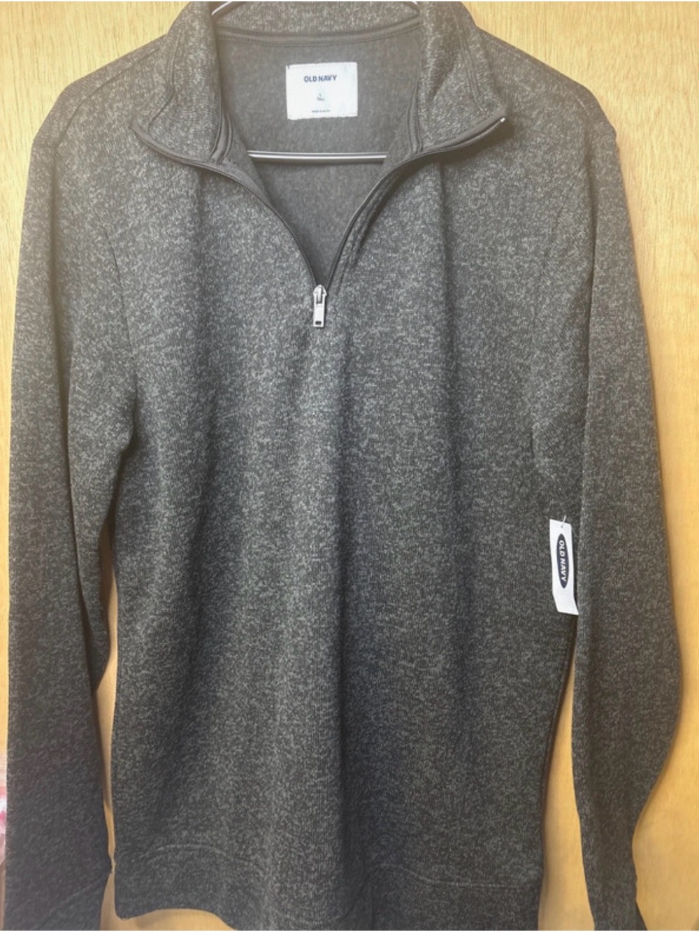 Old Navy Men’s Heather Charcoal Zip-Up Sweater